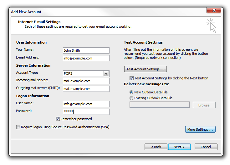 how to set up icloud email in outlook 2003